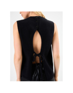 Pull sans manche dos nu noir femme - Molly Bracken