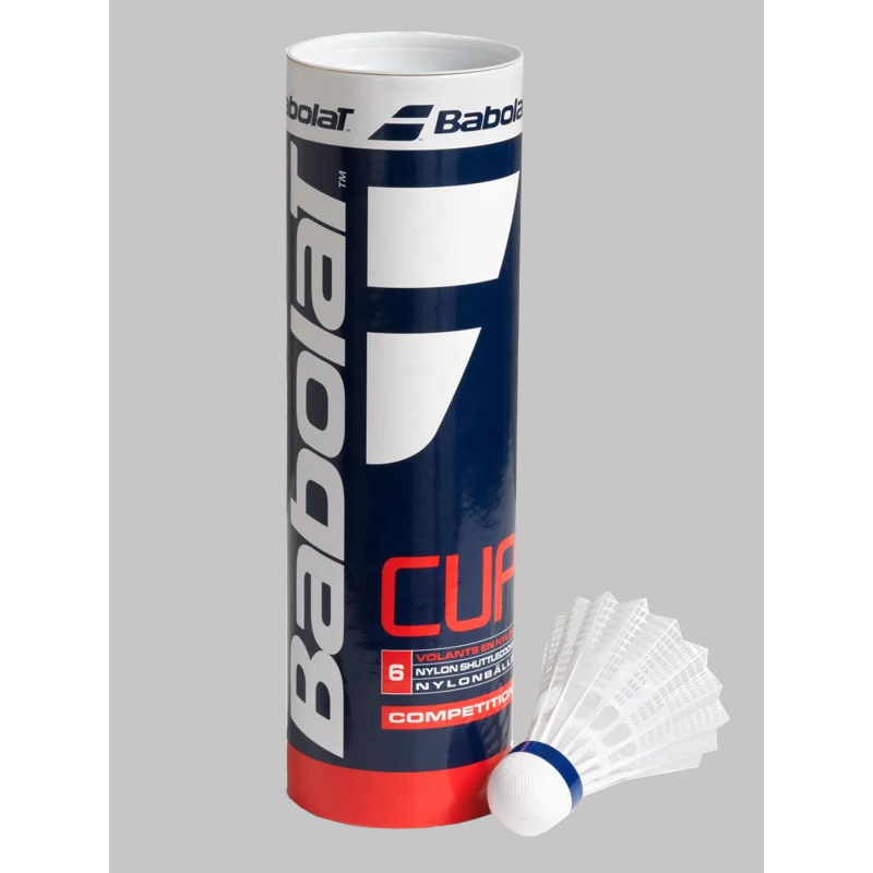 Pack de 6 volants de badminton en nylon blanc - Babolat