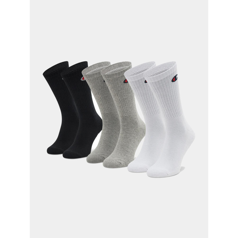 Pack 3 paires crew socks gris - Champion