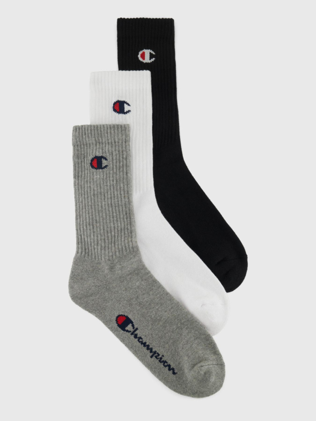 Pack 3 paires crew socks gris - Champion