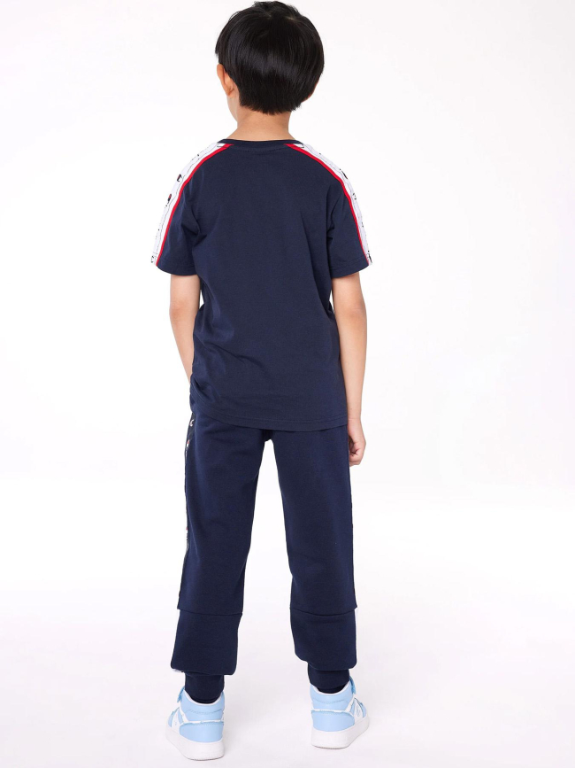 Jogging rib cuff pants logo bleu marine garçon - Champion