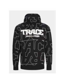 Sweat à capuche trace aop noir homme - Jack & Jones