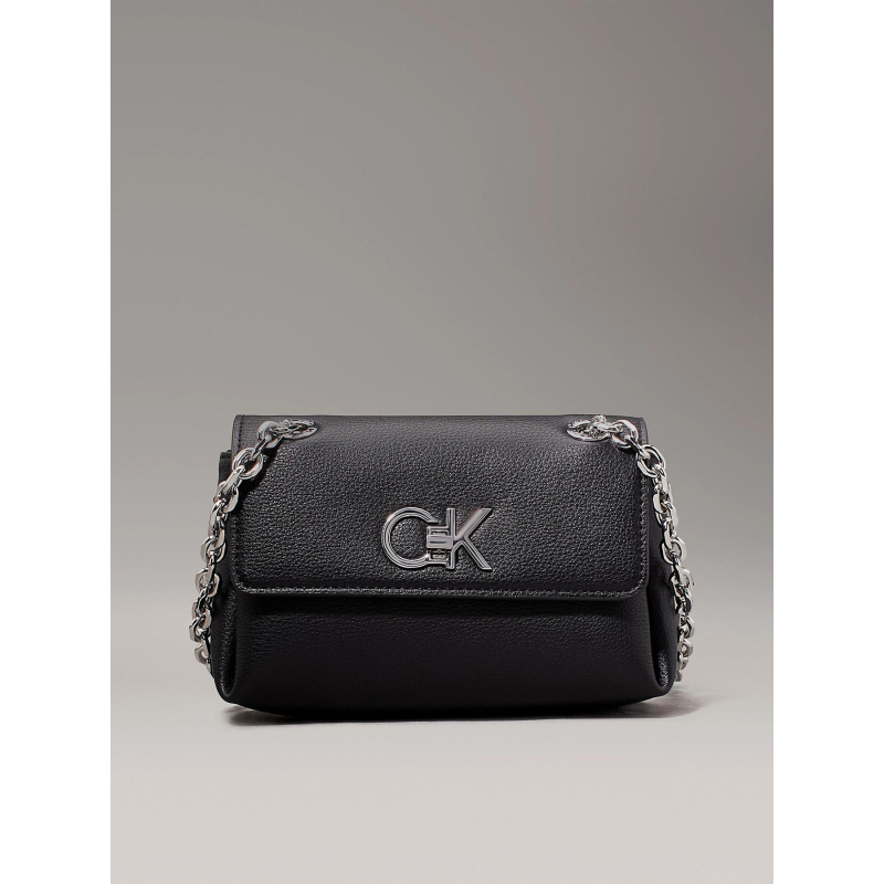 Sac bandoulière re-lock noir femme - Calvin Klein