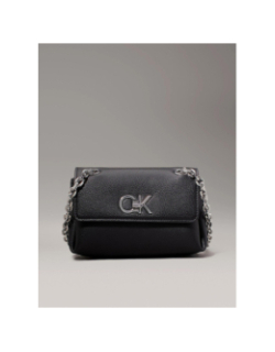 Sac bandoulière re-lock noir femme - Calvin Klein