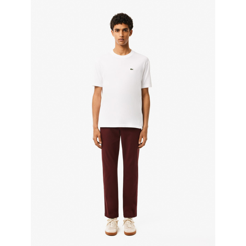 Pantalon chino slim fit coton stretch bordeaux homme - Lacoste