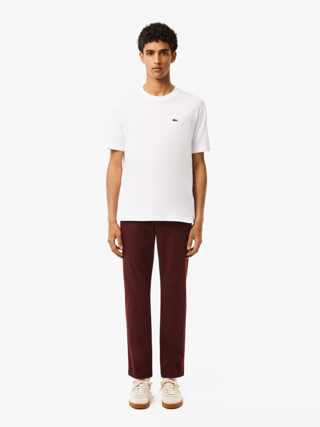 Pantalon chino slim fit coton stretch bordeaux homme - Lacoste