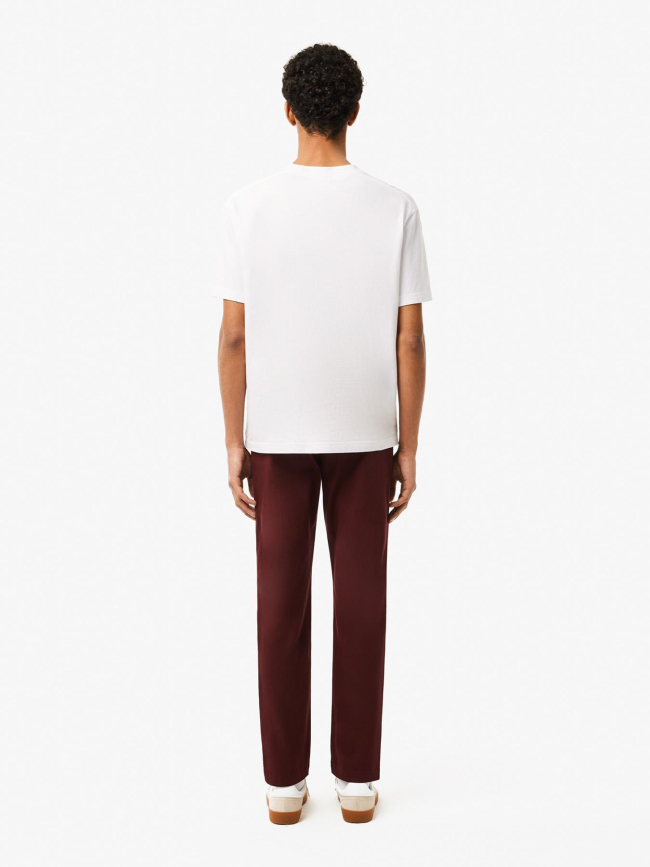 Pantalon chino slim fit coton stretch bordeaux homme - Lacoste