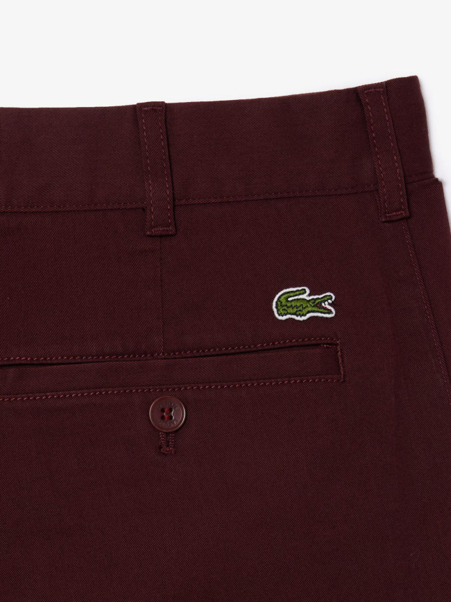 Pantalon chino slim fit coton stretch bordeaux homme - Lacoste