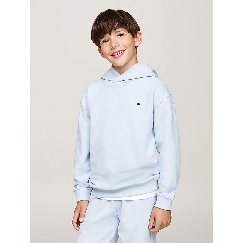 Sweat à capuche logo brodé bleu ciel enfant - Tommy hilfiger