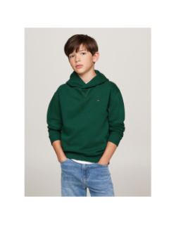 Sweat à capuche logo brodé vert enfant - Tommy hilfiger