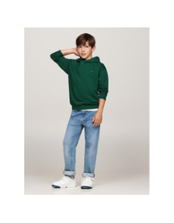 Sweat à capuche logo brodé vert enfant - Tommy hilfiger