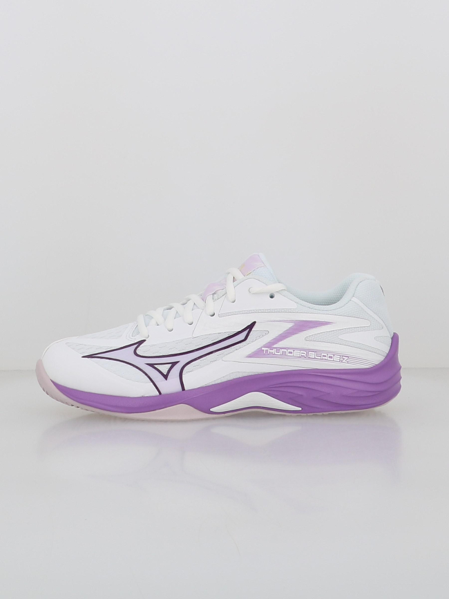 Chaussures volley ball thunder blade z blanc violet femme Mizuno wimod