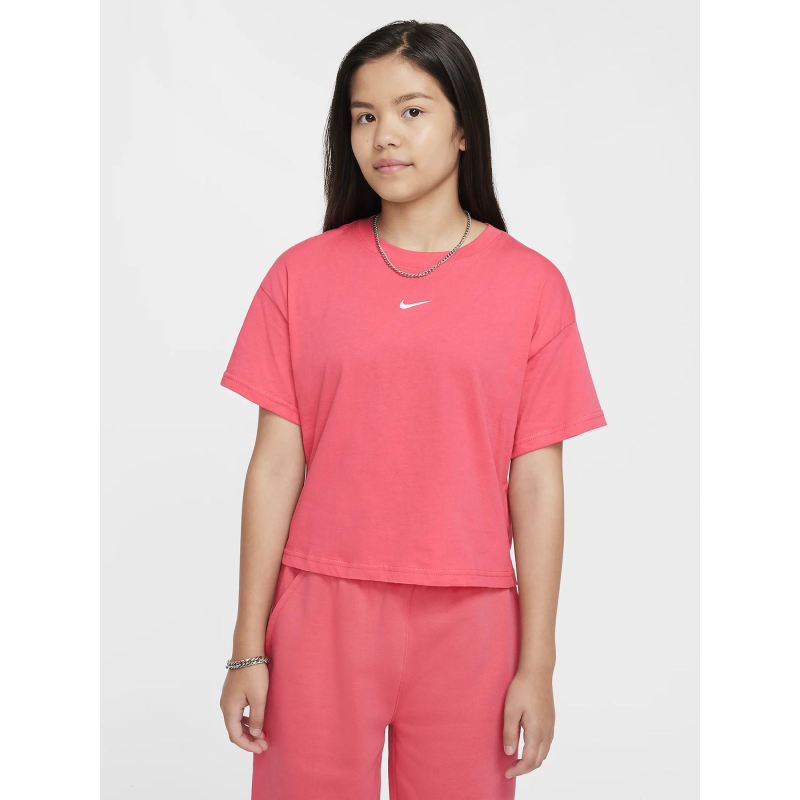 T-shirt à manches courtes sportwear essential rose fille - Nike