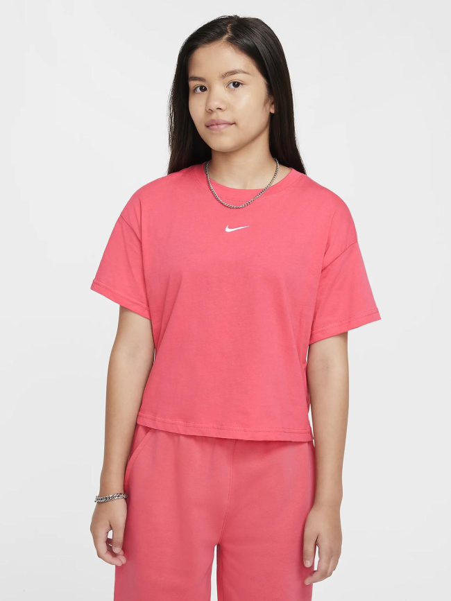 T-shirt à manches courtes sportwear essential rose fille - Nike