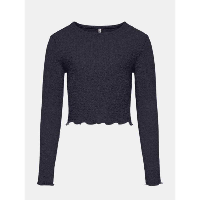 Crop top manches longues emma bleu marine fille - Only