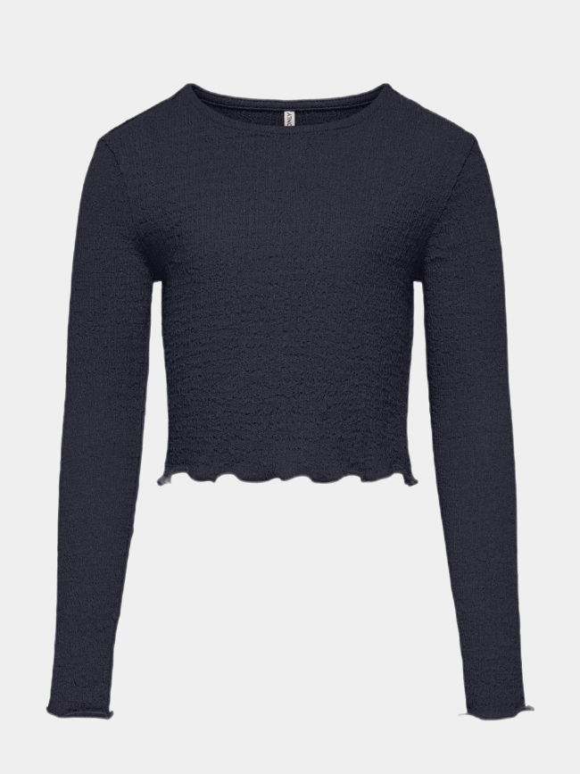 Crop top manches longues emma bleu marine fille - Only