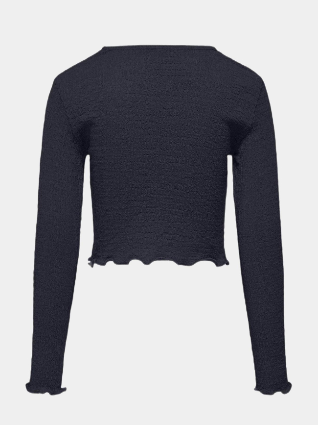 Crop top manches longues emma bleu marine fille - Only