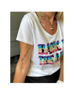 T-shirt merima back in the game blanc femme - Pieces