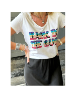 T-shirt merima back in the game blanc femme - Pieces