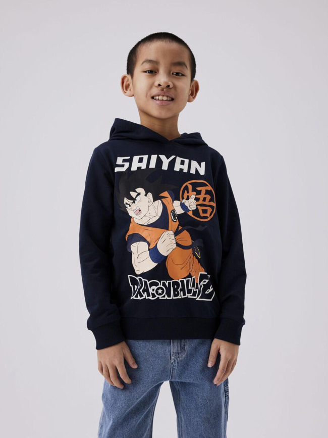 Sweat à capuche dragon ball z saiyan bleu marine enfant - Name It