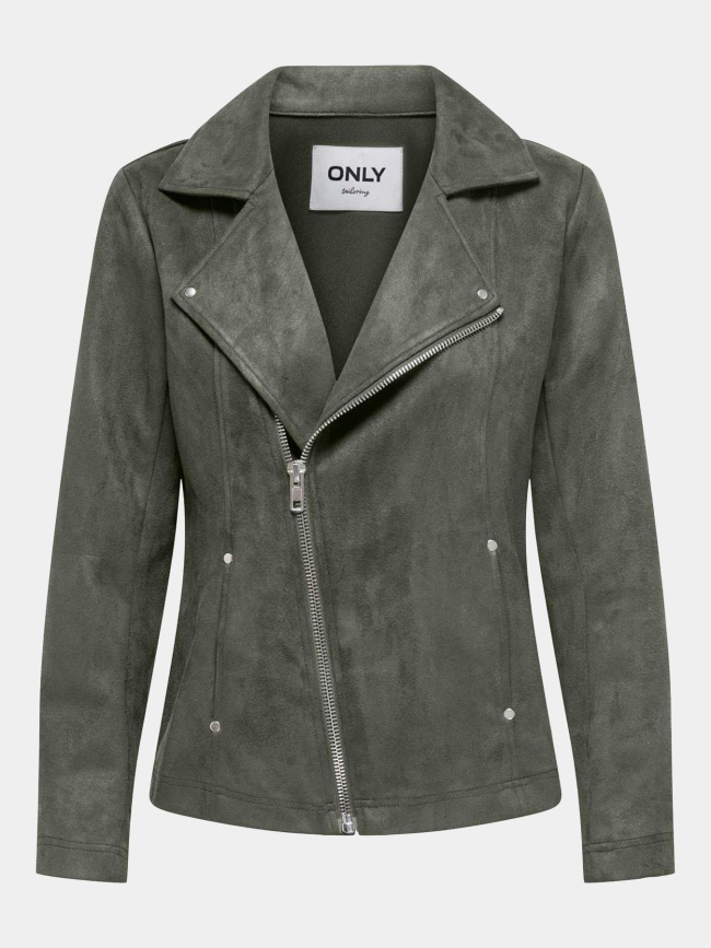 Veste perfecto en suedine angaline kaki femme Only wimod