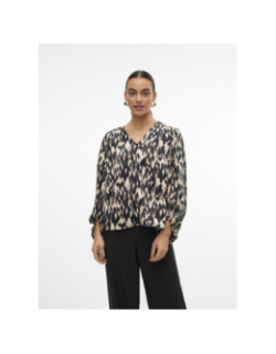 Blouse imprimée mina noir beige femme - Vero Moda