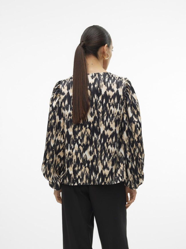 Blouse imprimée mina noir beige femme - Vero Moda