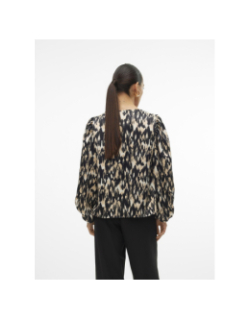 Blouse imprimée mina noir beige femme - Vero Moda