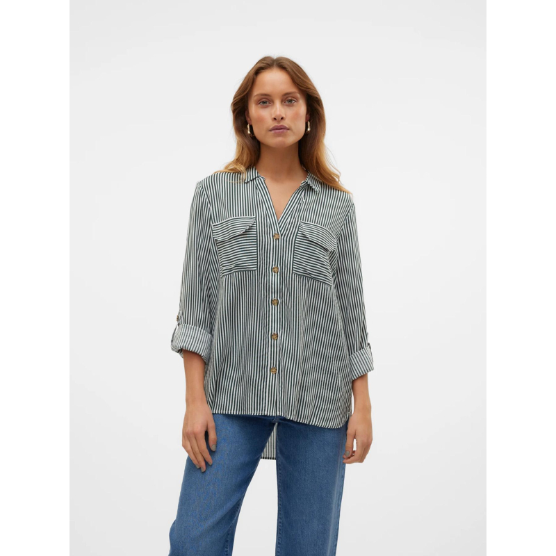 Chemise rayée bumpy vert femme - Vero Moda