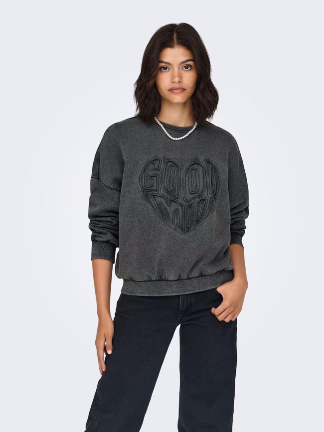 Sweat linda gris anthracite femme - Only