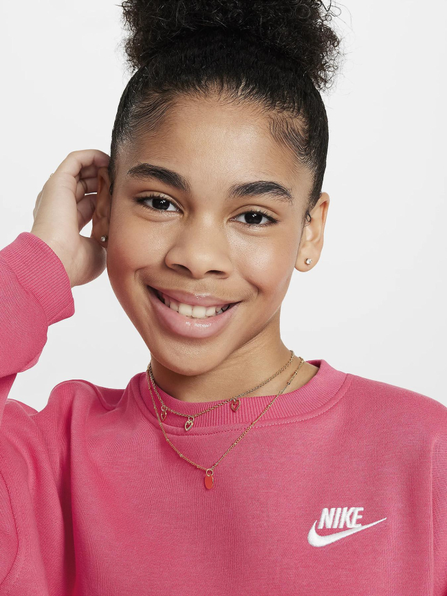 Sweat club flc crop rose fille - Nike