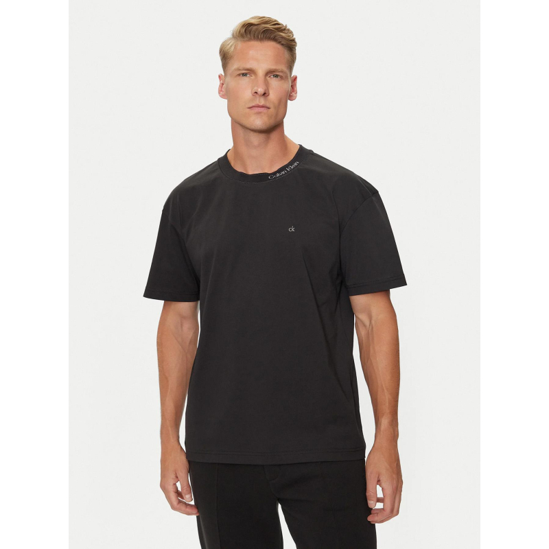 T-shirt neck logo noir homme - Calvin Klein