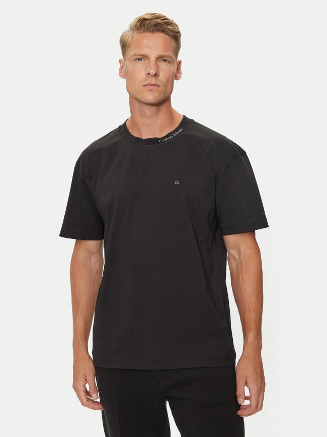 T-shirt neck logo noir homme - Calvin Klein