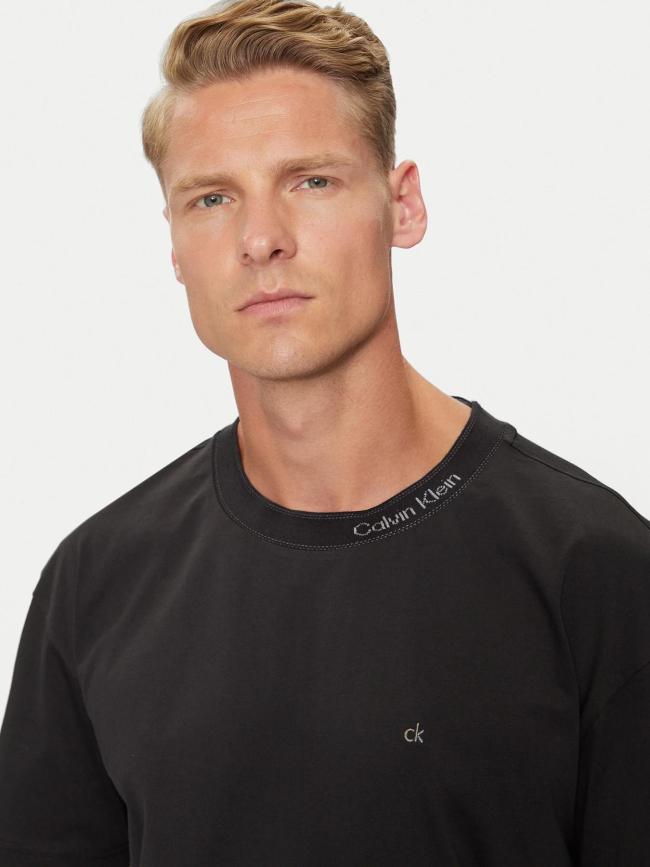 T-shirt neck logo noir homme - Calvin Klein