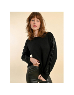 Pull manches ajourées noir femme - Molly Bracken