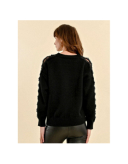 Pull manches ajourées noir femme - Molly Bracken