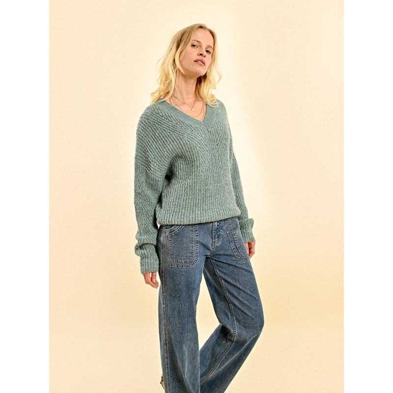 Pull en maille pailleté bleu femme - Molly Bracken