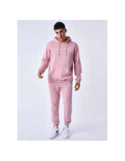 Sweat à capuche logo brodé rose homme - Project X Paris