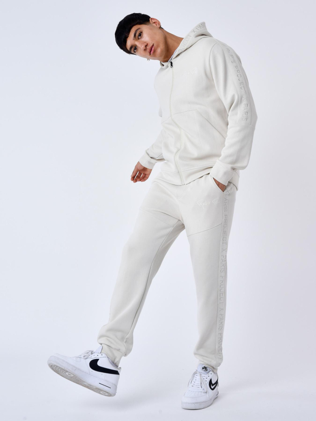 Jogging bande logo signature beige homme - Project X Paris