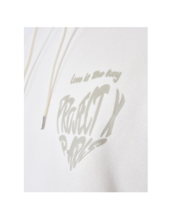 Sweat à capuche love blanc écru homme - Project X Paris