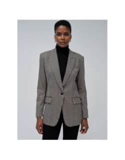 Veste blazer à carreaux beige et noir femme - Salsa