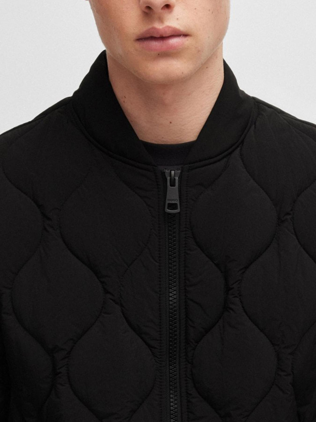 Veste matelassée déperlante avec badge logo noir homme - Hugo