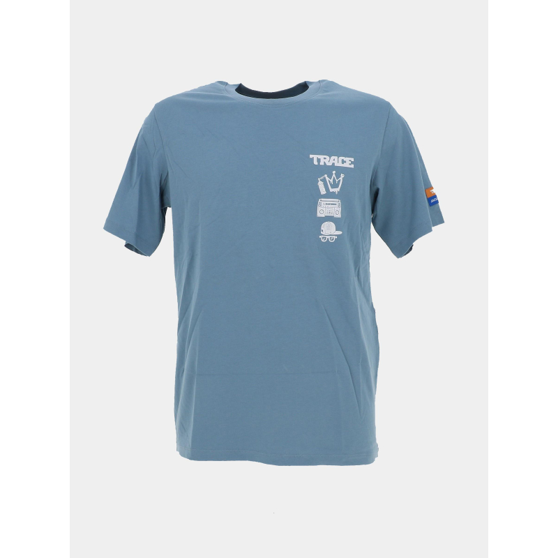 T-shirt à manches courtes trace boom bleu homme - Jack & Jones