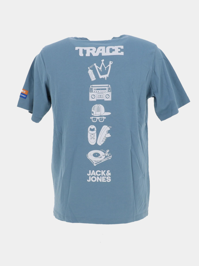 T-shirt à manches courtes trace boom bleu homme - Jack & Jones