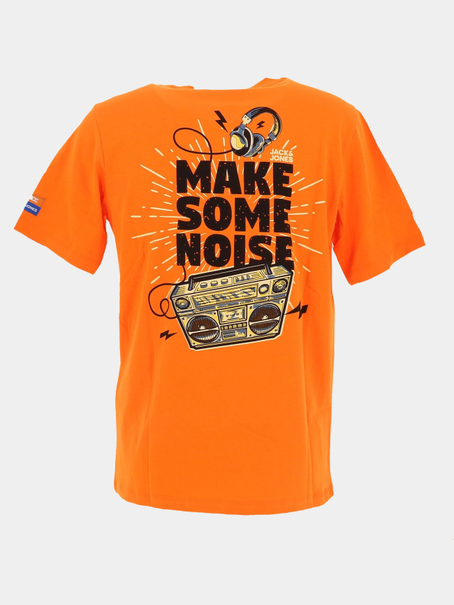 T-shirt manches courtes trace boom orange homme - Jack & Jones