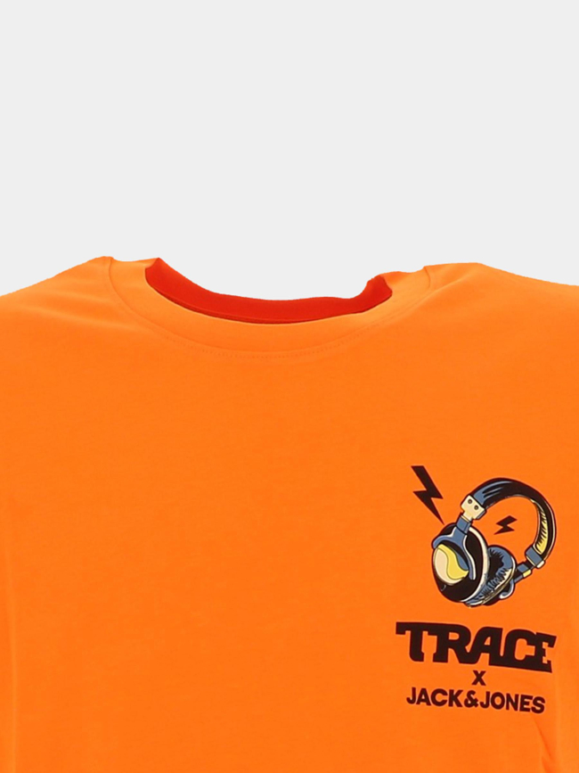 T-shirt manches courtes trace boom orange homme - Jack & Jones