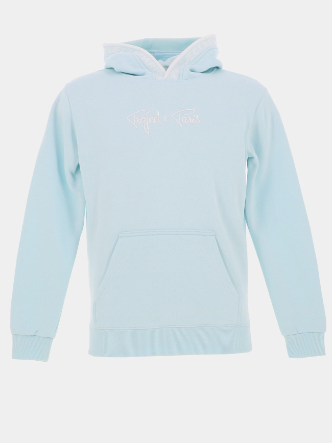 Sweat à capuche logo uni bleu ciel enfant - Project X Paris