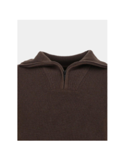 Pull col camionneur zippé fanion marron homme - Benson & Cherry