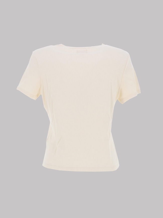 T-shirt côtelé regular léa beige femme - Happy & So