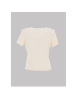 T-shirt côtelé regular léa beige femme - Happy & So